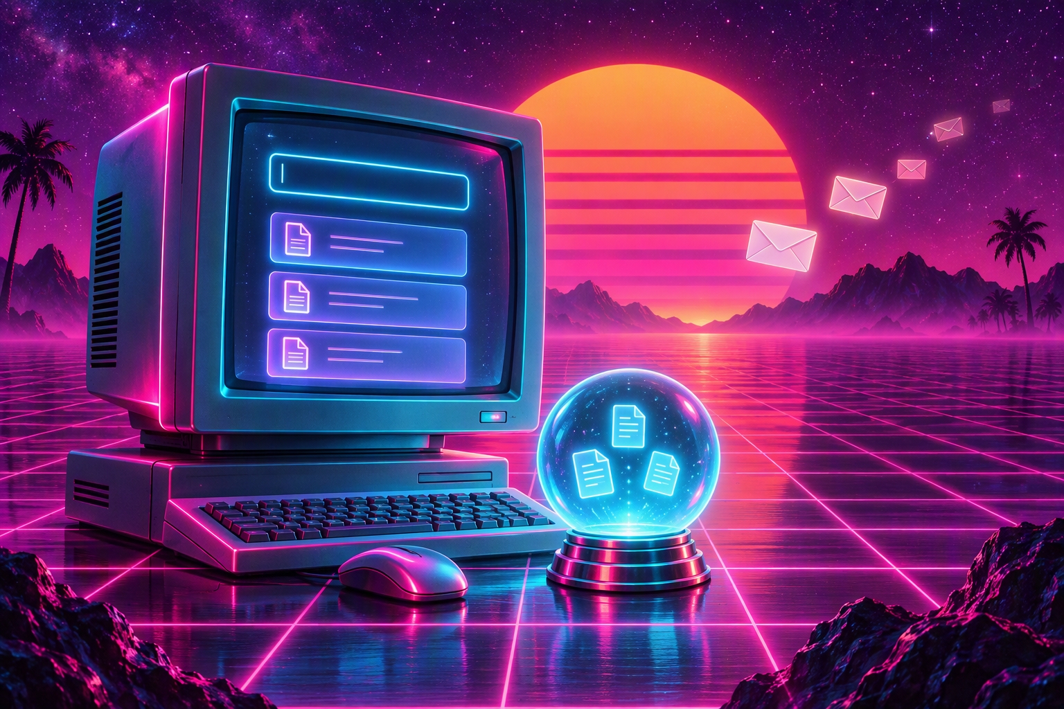 WP Help Scout Docs v3.5: retro monitor with a contact form and a crystal ball
